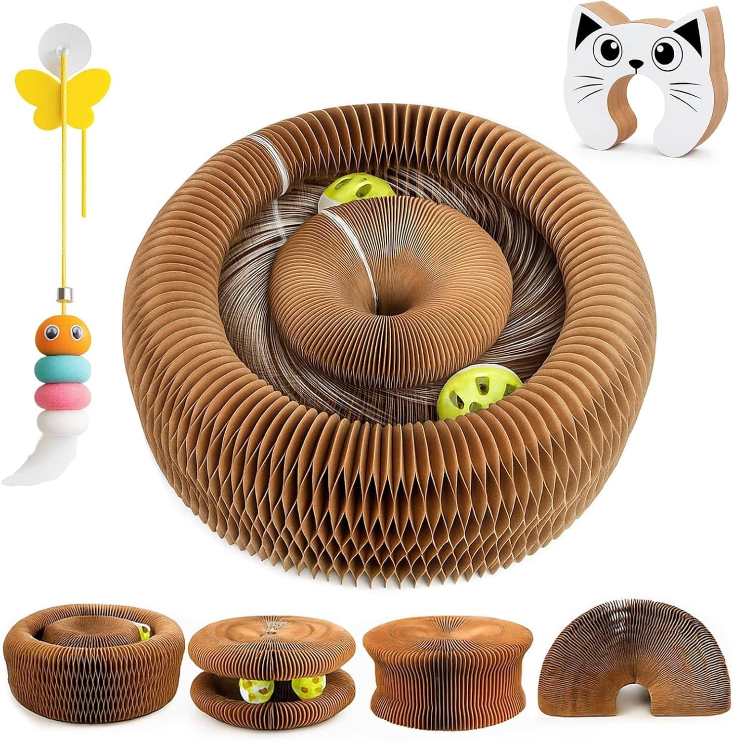 LUBANA Foldable Cat Scratcher + Ball