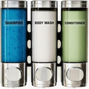 3 Chamber Shampoo & Conditioner Dispenser – Wall Mounted
