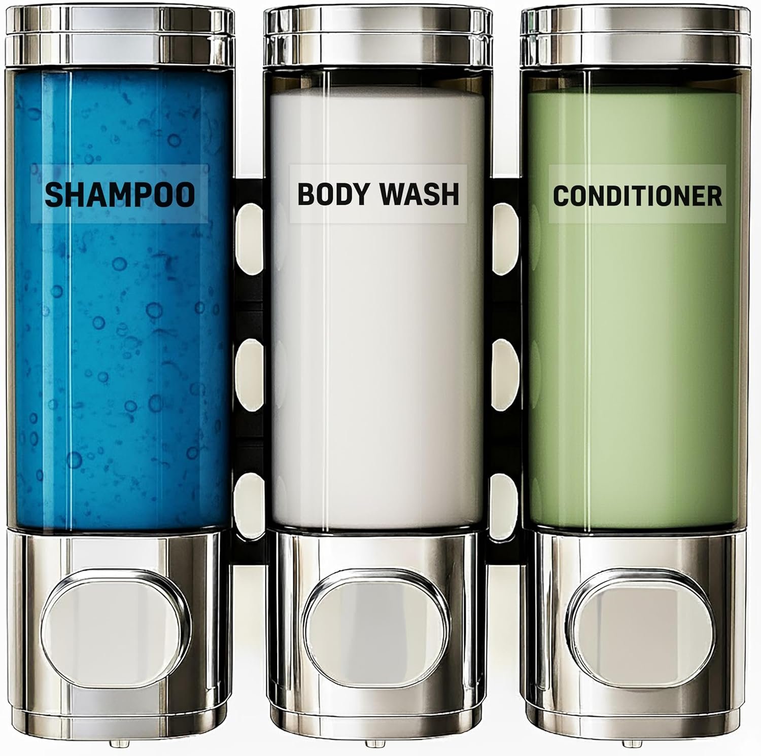 3 Chamber Shampoo & Conditioner Dispenser – Wall Mounted
