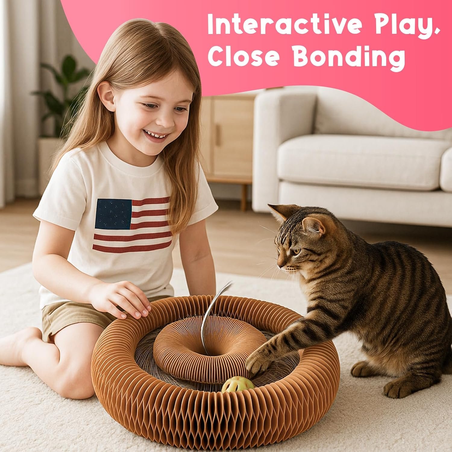 LUBANA Foldable Cat Scratcher + Ball - Image 6